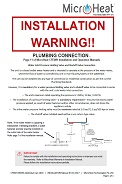 MicroHeat Continuous Flow Electric Water Heater CFEWH Installation Warning - Plumbing